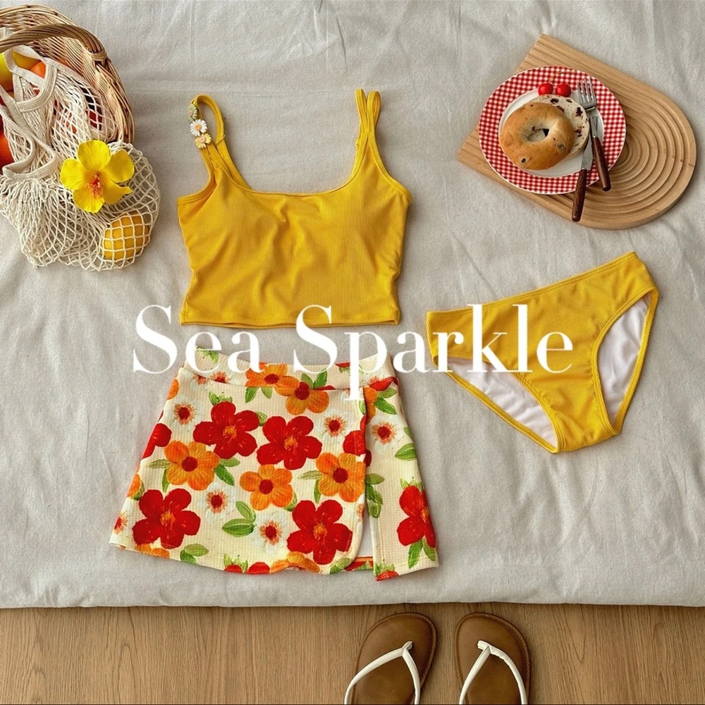 Yellow Floral Bikini Set